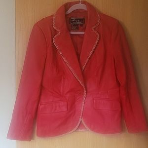 Never worn Terry Lewis red leather jacket.